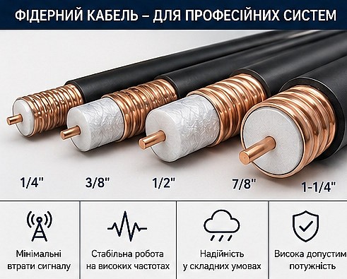 Фідерні кабелі 50 Ом Фідерні кабелі 50 Ом