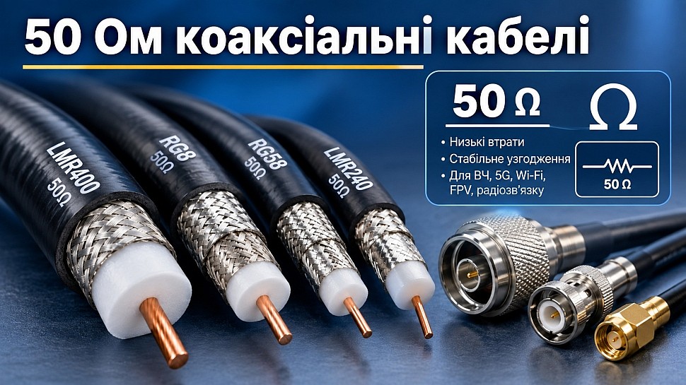 Коаксиальні кабелі 50 Ом