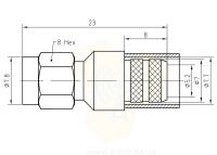 Разъем RP-SMA male для кабеля 5D-FB пайка фото 3 — GSM Sota