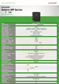  Tuncmatik 3MP60 3kW MPPT 60A зарядний сонячний автономний інвертор фото 4 — GSM Sota
