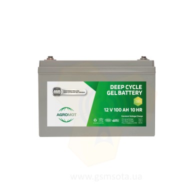 Акумулятор гелевий Agromot 12V 100 Ah NAND CARBON — GSM Sota