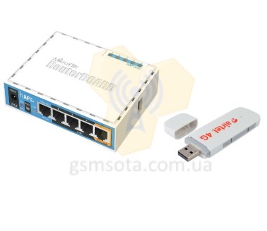 Роутер Mikrotik RB952Ui-5ac2nD + 3G /4G модем Huawei E3372 — GSM Sota