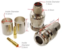 Разъем N female для кабеля RG-8 (RG213) обжим фото 4 — GSM Sota