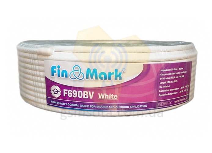 ТВ кабель FinMark F 690 BV white бухта 100 м фото 1 — GSM Sota