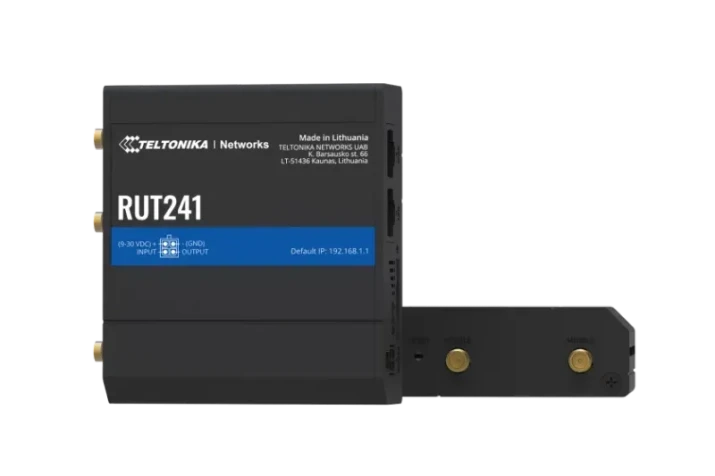 Teltonika RUT241 Teltonika RUT241 GSM 900/1800 / 3G UMTS 2100 42 Мбит/с / LTE Cat 4 150 Мбит/с / 1xSIM / 2xEthernet / IPSec, OpenVPN, GRE / WiFi 802.11b/g/n
