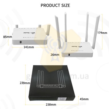 Wi-Fi роутер 300Мб  ZBT WE1626 + 4G USB модем Huawei 3372h — GSM Sota