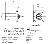 Разъем BNC female фланец Telegartner J01001A0613 фото 2 &mdash; GSM Sota