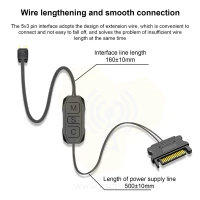  Контролер COOLMOON AR-1 ARGB 5V 3-контактний роз'єм для джерела живлення SATA фото 2 — GSM Sota
