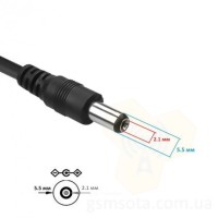 Кабель питания USB to DC 5.5x2.1 мм фото 2 — GSM Sota