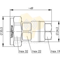 Telegartner J01120H0085 разъем 7-16 штекер для фидер 1/2" фото 2 — GSM Sota