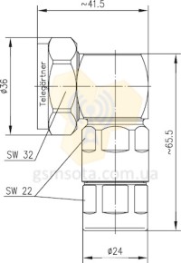 Telegartner J01120B0026 разъем 7-16 штекер для фидер 1/2" угловой фото 2 — GSM Sota